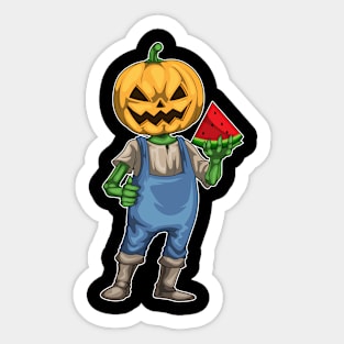 Jack O Lantern Halloween Watermelon Sticker